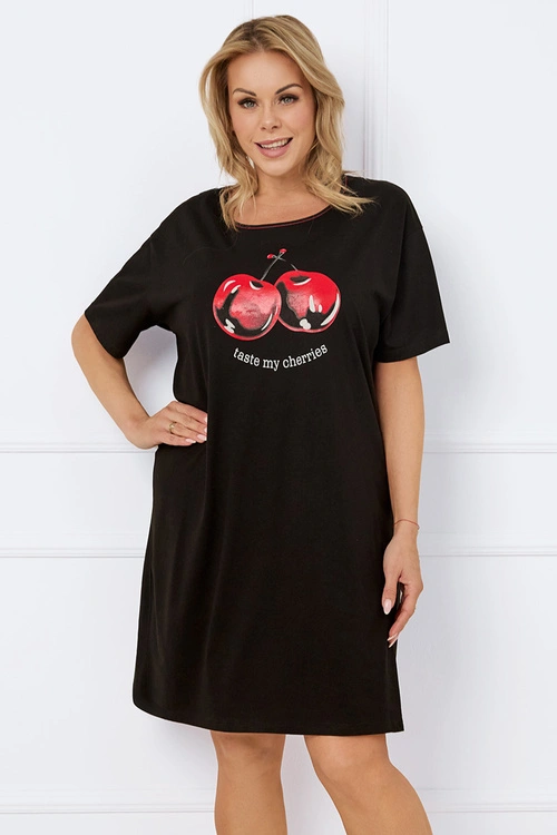 Nocna koszula Italian Fashion Cherry kr.r. czarny