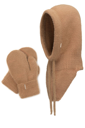 Komplet balaclava kaptur+rękawiczki Vivisence 7097Kmpl karmelowy 