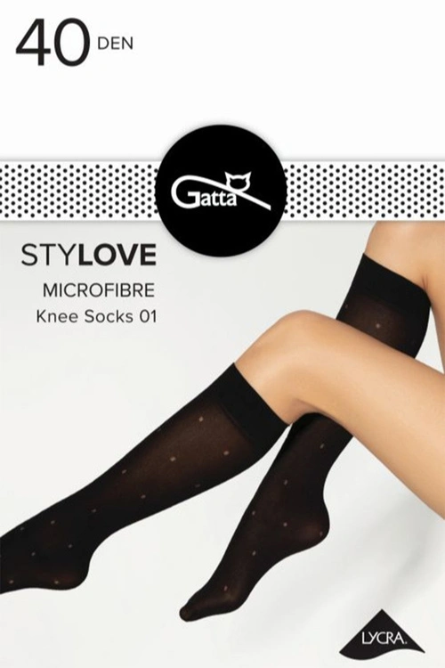 Wyrób pończoszniczy podkolanówki Gatta Stylove 01 40 DEN nero 