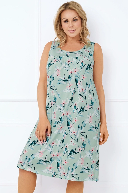 Nocna koszula Italian Fashion Alwea sz.r. druk/c.zielony