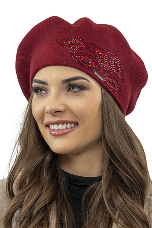 Vivisence 7051 Nakrycie głowy beret, bordowy