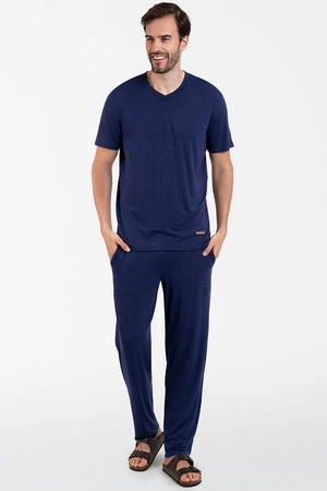 Piżama Italian Fashion Akord Men kr.r. dł.sp. granat