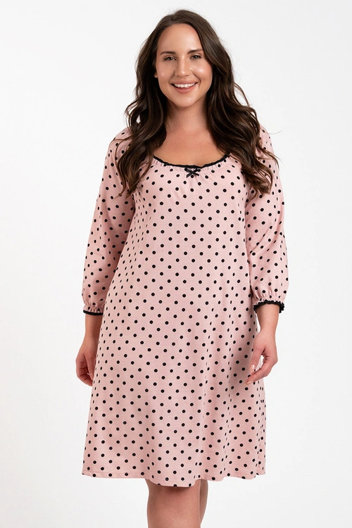 Nocna koszula Italian Fashion Margo r.3/4 druk/różowy 
