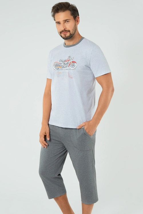 Piżama Italian Fashion Junak kr.r. sp.3/4 j.melanż/śr.melanż 