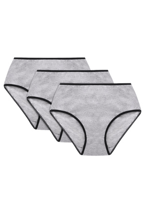 Majtki wysokie figi Vivisence 4017 3-pack gumka czarna: szary 