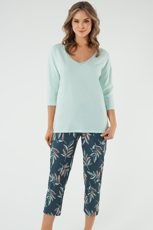 Piżama Italian Fashion Julietta r.3/4 sp.7/8 pistacja/druk