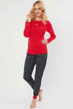 Piżama Italian Fashion Foggia dł.r. dł.sp. czerwony/druk