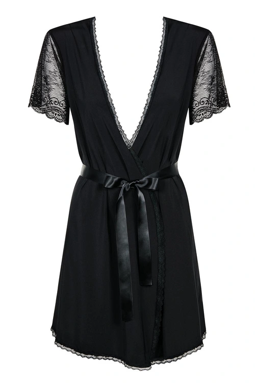 Obsessive Miamor robe Nocna peniuar, czarny