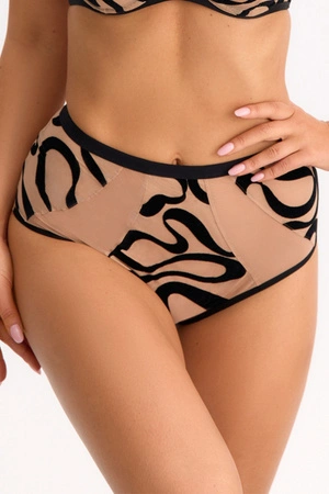 Bella Misteria 68-156 figi wysokie z flockiem czarno-beżowy