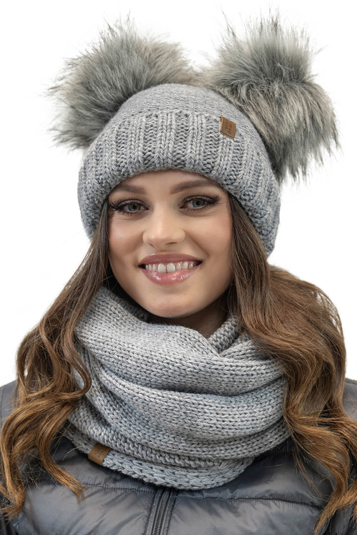 Komplet czapka+komin Vivisence 70106Kmpl jasnoszary