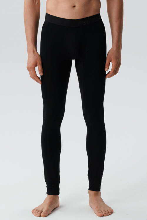 Atlantic BML-016 legginsy męskie bambusowe dopasowane czarny