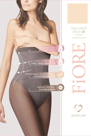 Fiore High Waist Bikini 40 den M5219 Wyrób pończoszniczy rajstopy, light natural