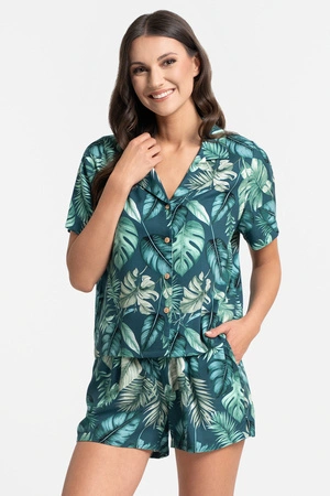 Moraj PDD5100-013 piżama damska na guziki z kieszeniami patt 1-jungle