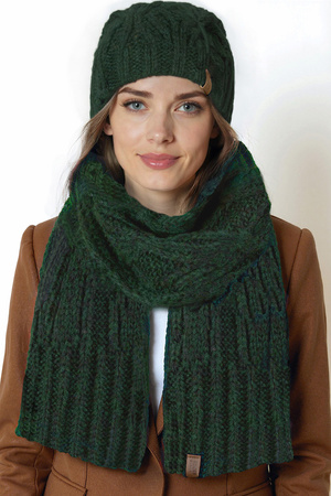 Komplet czapka+szalik Vivisence 70112Kmpl butelkowa zieleń