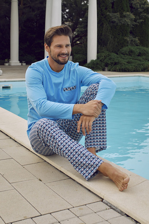 Italian Fashion Jaromir dł.r. dł.sp. Nocna piżama, niebieski/druk