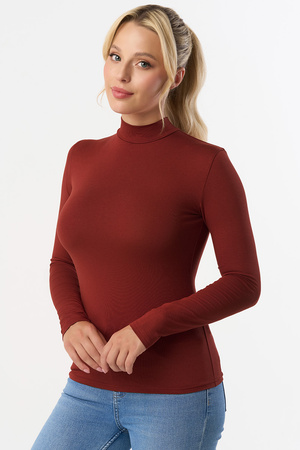 Babell Resta elegancka bluzka z golfem marsala