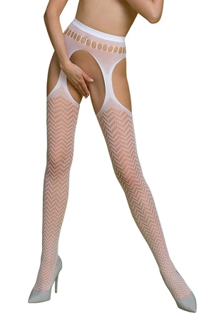 Wyrób pończoszniczy pończochy z pasem Passion ECO S002 white 