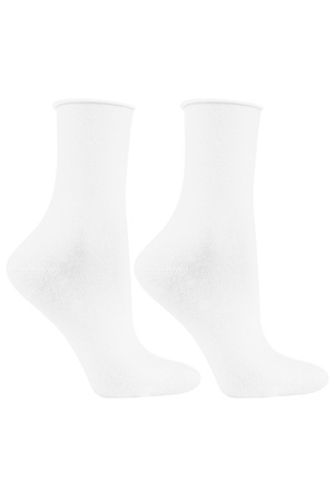 Moraj SMD300-002 Medical skarpety za kostkę, prążkowany ściągacz white