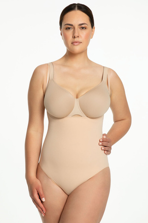 Body wyszczuplające Julimex 419 Seamless Body Open Bust beżowy