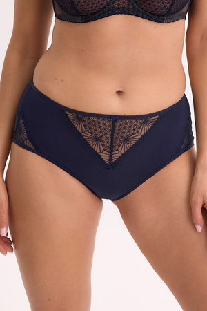 Gaia 1323P Veda figi wysokie z koronkowymi wstawkami granatowy