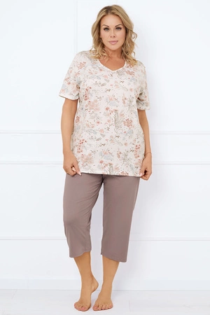 Piżama Italian Fashion Ermida kr.r. sp.3/4 druk/cappuccino