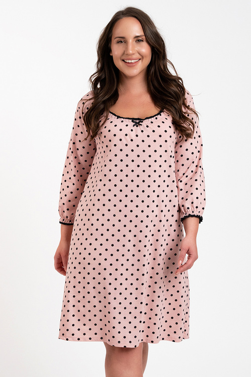 Nocna koszula Italian Fashion Margo r.3/4 druk/różowy 
