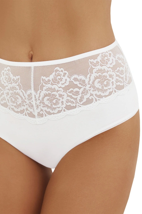 Emili Arina stringi modelujące z koronkowym pasem biały