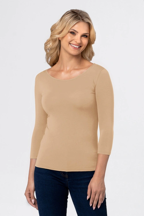 Babell Manati klasyczna bluzka z rękawem 3/4 light beige