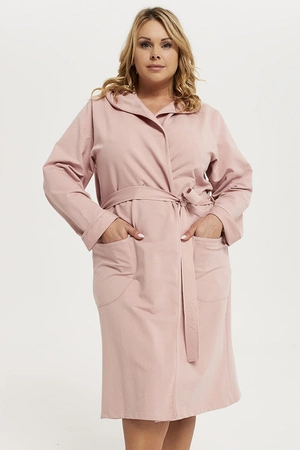 Nocna szlafrok Italian Fashion Karina dł.r. pudrowy róż 