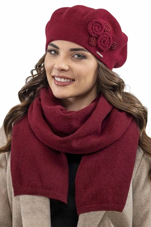 Vivisence 7037Kmpl Komplet beret+szalik, bordowy