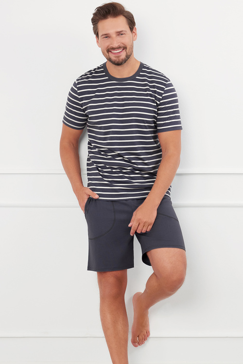 Nocna piżama Italian Fashion Bert kr.r. kr.sp. grafit