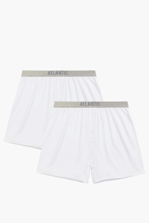 Atlantic 2BMB-005 bokserki 2-pack luźny krój biały