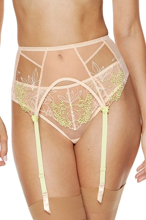 Pas do pończoch Gorteks Soleil/PPW beżowo-limonkowy