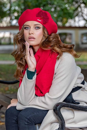 Vivisence 7036 Nakrycie głowy beret, czerwony