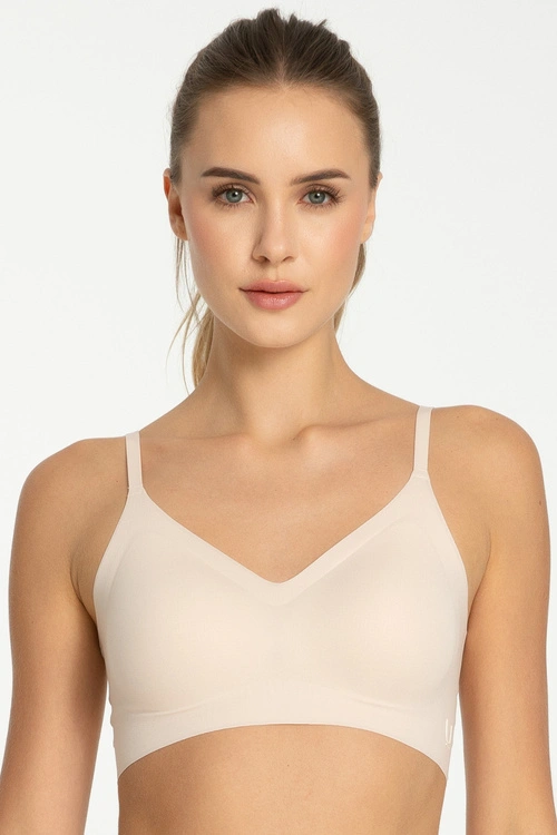 Biustonosz braletka Julimex Simple Bra Top beżowy
