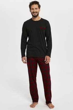 Italian Fashion Zeman dł.r. dł.sp. Nocna piżama, czarny/druk