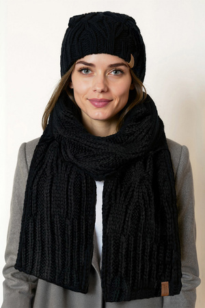 Komplet czapka+szalik Vivisence 70112Kmpl czarny