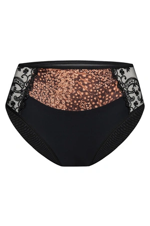 Vena VF-473 figi wysokie z koronkowymi wstawkami cynamon-czarny