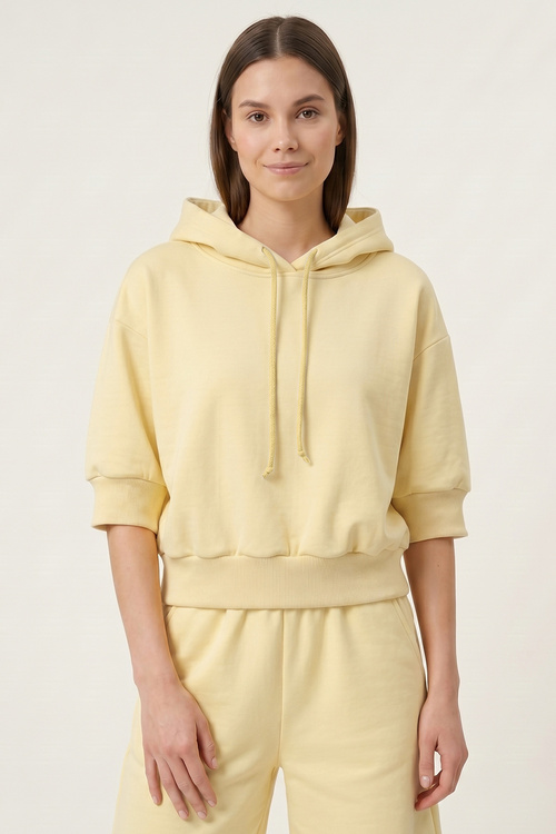 Vivisence 9008 bluza nierozpinana z kapturem bananowy