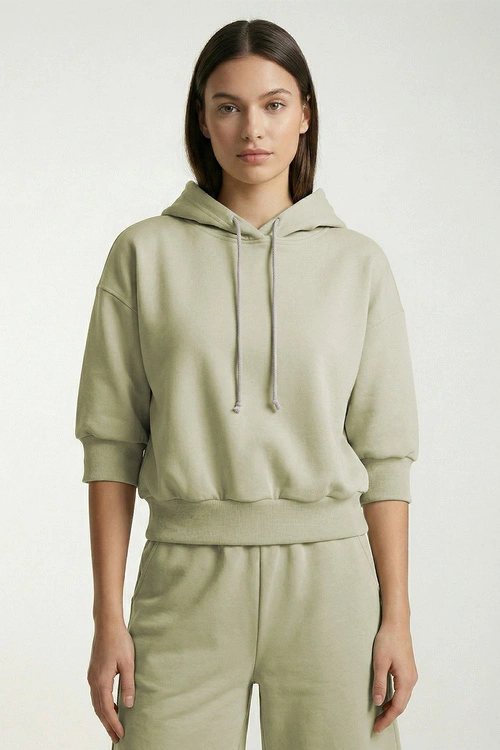 Vivisence 9008 bluza nierozpinana z kapturem oliwkowy