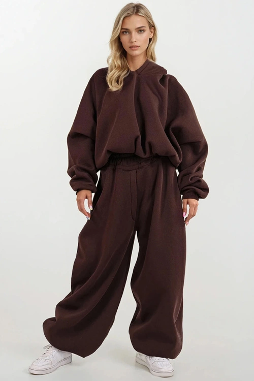 Komplet bluza+spodnie Dkaren DK-K-B27 czekolada