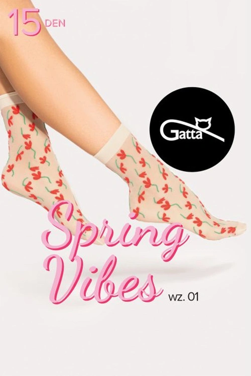 Skarpetki Gatta Spring Vibes 01 15 DEN natural-red
