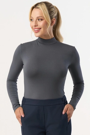 Babell Resta elegancka bluzka z golfem stalowy