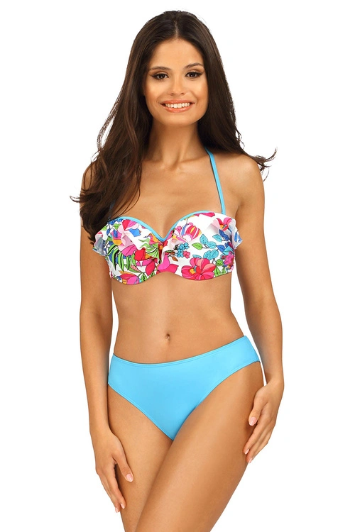 Lorin L2502/3 kostium dwuczęściowy z odpinanymi ramiączkami wzór/błękitny