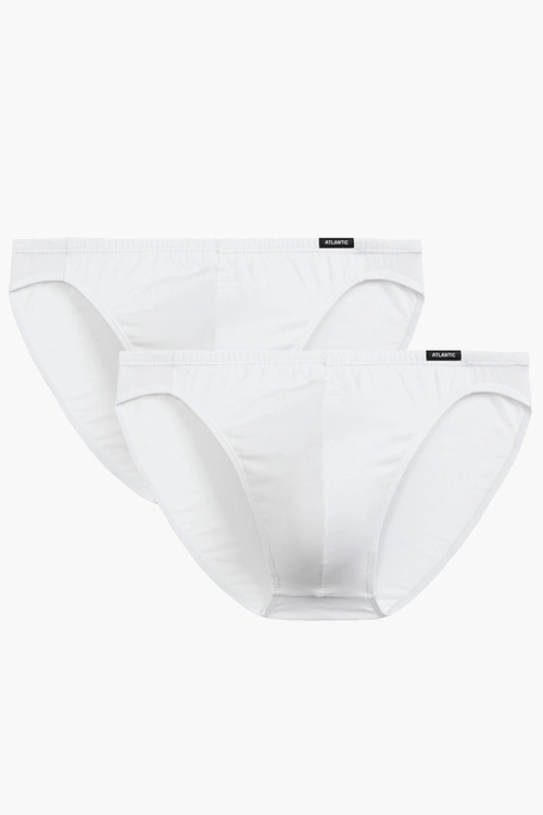 Atlantic 2BMP-014 slipy 2 pack niska talia, wąskie boki biały