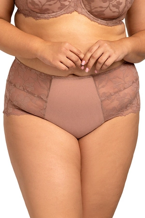 Nessa Ana N02 wysokie figi z koronkowymi panelami beż