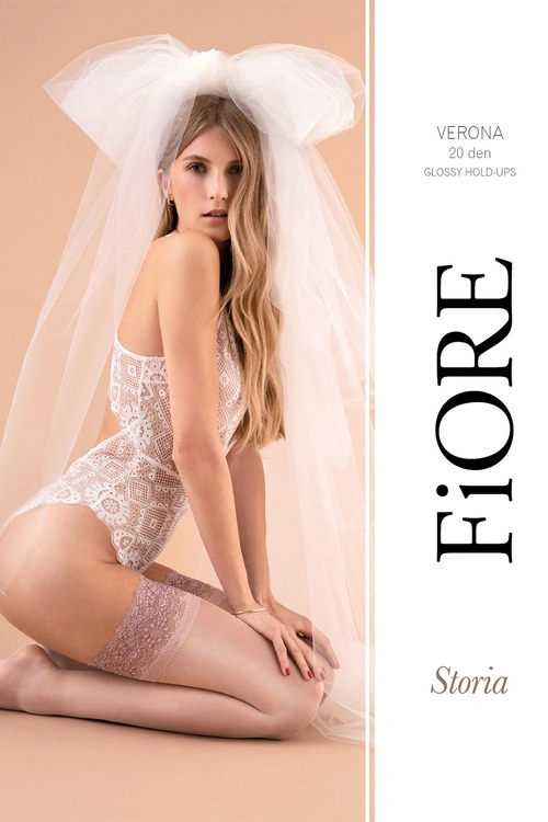 Fiore Verona 20 Den A4010 Wyrób pończoszniczy pończochy samonośne, poudre