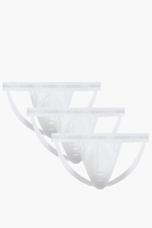 Atlantic 3BMP-1571 jockstrap 3 pack slipy otwarte biały