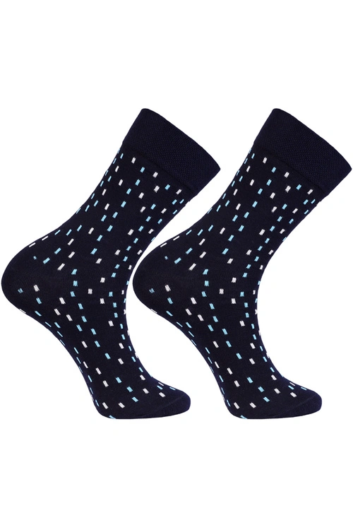 Skarpety Moraj CML400-015 patt 2-navy/prostokąty