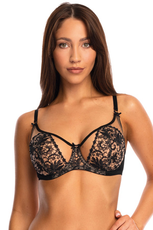 Bella Misteria 36-74 Klasyczna Elegancja Biustonosz miękki, beżowo-czarny